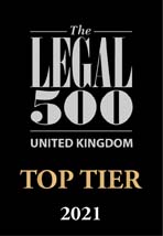 Legal 500 UK Top Tier Law Firm 2021 Award Wiggin LLP